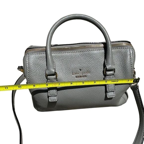 Kate Spade Jackson Street Leather Satchel Crossbody Bag Gray Adjustable Strap - Picture 14 of 16